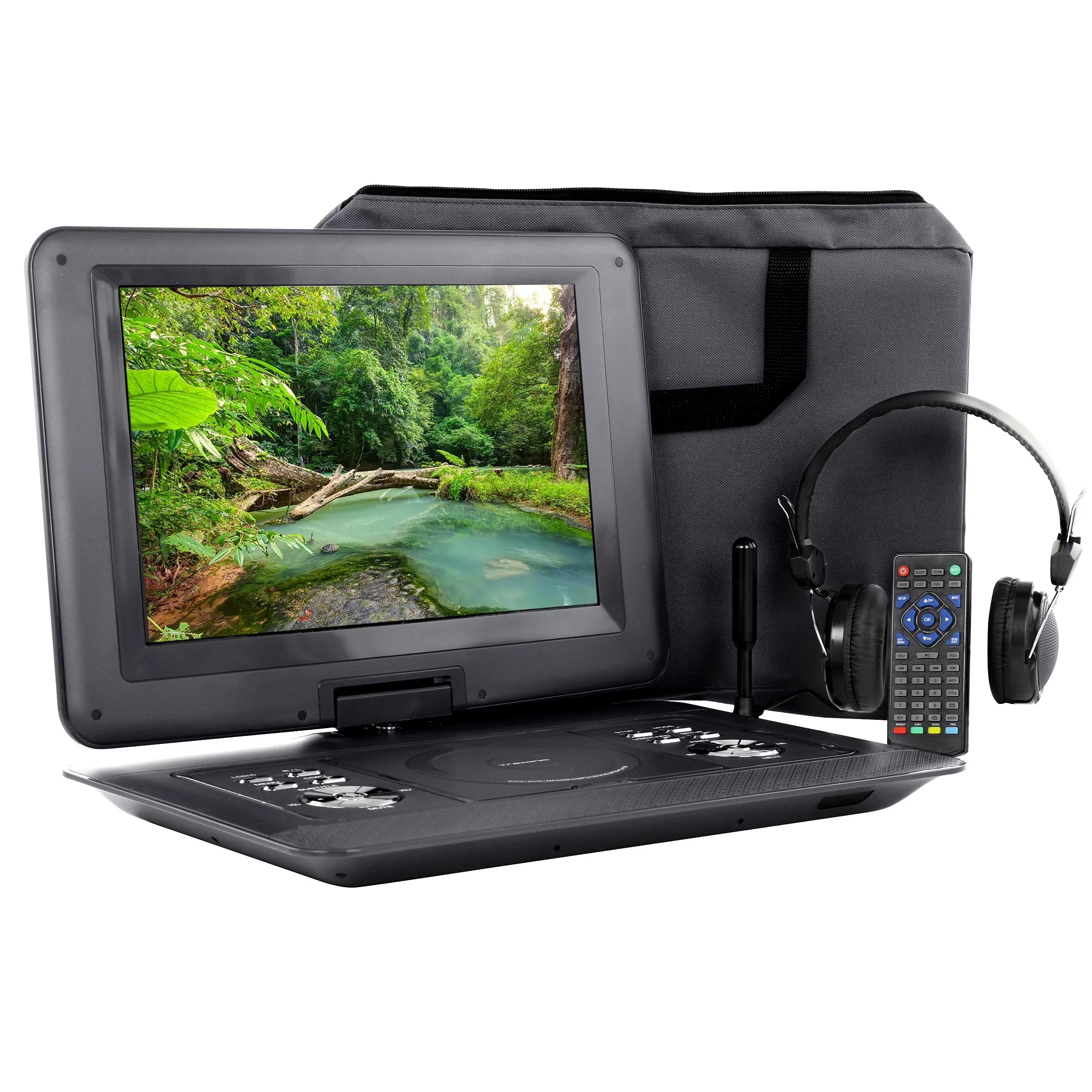 and DVD USB,SD,AV,HDMI Inch Trexonic with Inputs Swivel 14.1 Portable Player TFT-LCD Screen