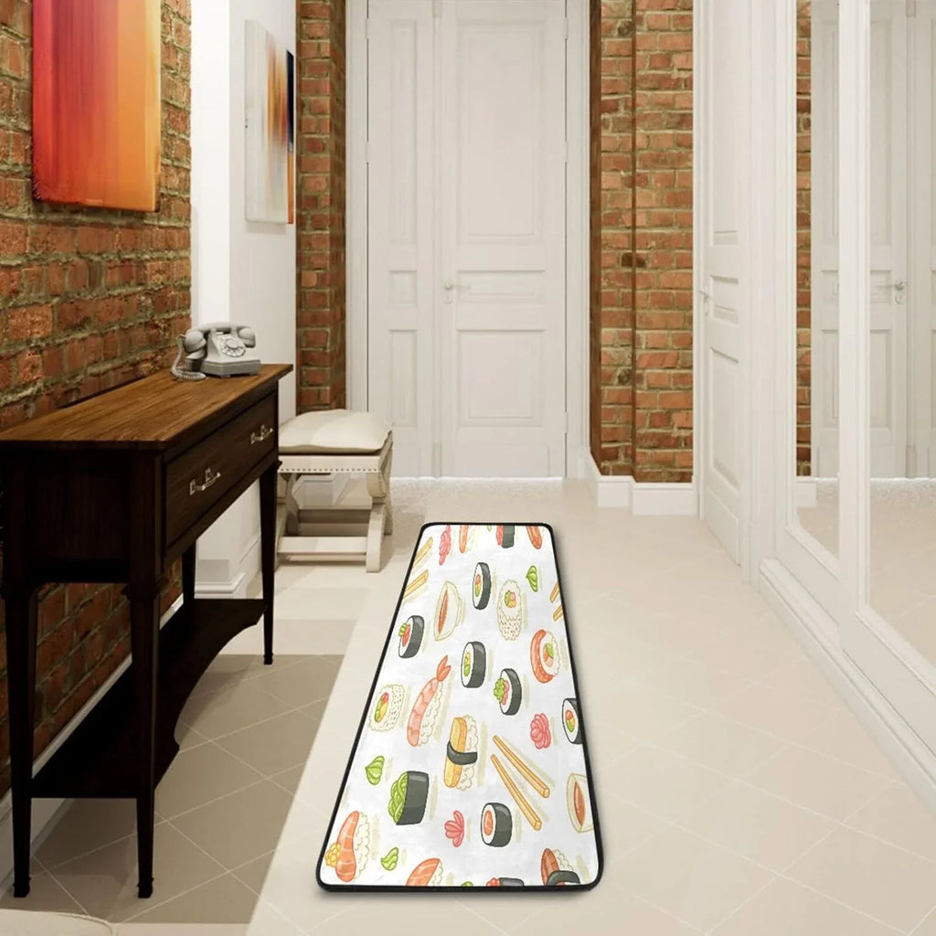 Kitchen Mat Non-Slip Bathroom Japanese Runner Home 24"x72" Washable Area Sushi Soft Decor - Rugs Entry Gifts for Floor Ultra Rug