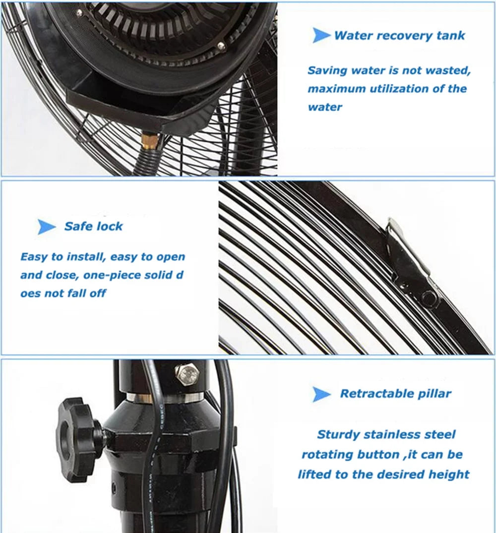 Spray Fan Industrial Dust Fan TECHTONGDA Humidification Electric Removal 30" Floor