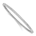 Slip-on Row 2.3mm Primal Single Bangle Sterling Rhodium-plated Cubic Zirconia Silver Silver