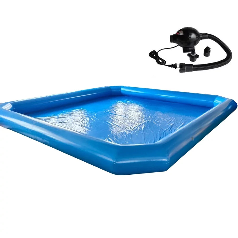 Blower Pool Inflatable Blue 7*7*0.55m with Walking Family for Swimming Techtongda Water Ball