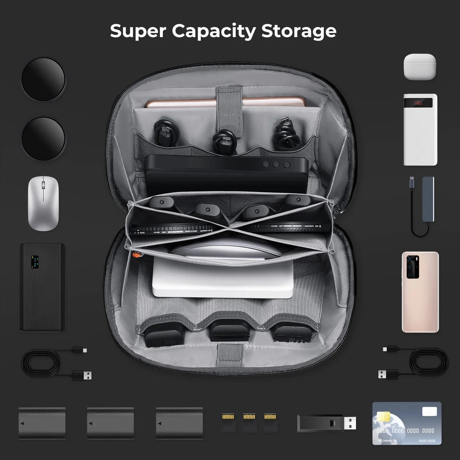Waterproof for Shockproof K&F Phone Camera Compartments 4L Large with Storage Lens Photography Digital Bag Capacity CONCEPT KF13.130 Camera