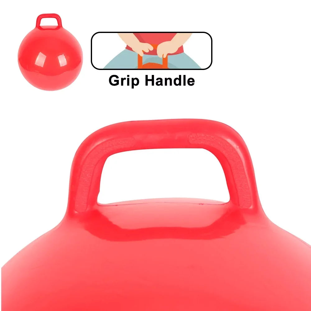 Ball Adults Children Toy with Kids Exercise Handle for Pure Ball Bouncing Inflatable Hop Jumping Color