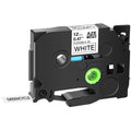 Tape 12mm Brother TZe for TZ TZ-FX231 x P-touch TZe-231 GREENCYCLE Wire ID White Black Compatible TZe-FX231 8m Label 50PK TZ-231 Flexible on Cable