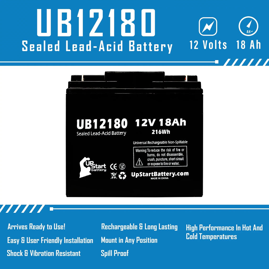 Terminal, Universal CFM12V18 - Pack - UB12180 Acid SLA) (12V, PICHER EAGLE AGM, Battery Compatible Replacement Sealed 18000mAh, 3x 18Ah, T4 BATTERIES Lead Battery