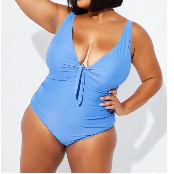 X-Large Miller YONDER Swimsuit, Sweetheart Tie BLUE Piece One Center Nicole US