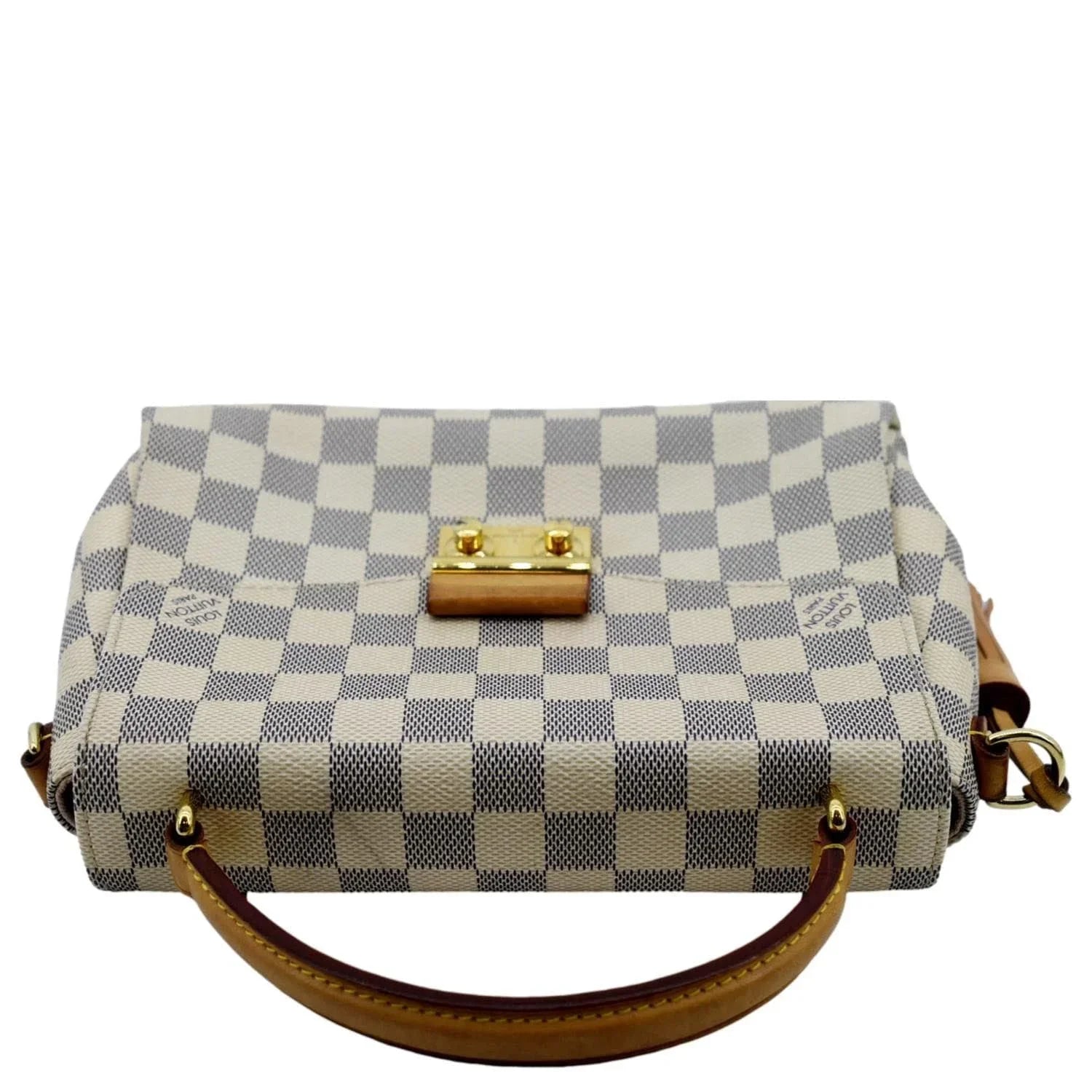 White VUITTON Damier Crossbody Croisette Pre-owned LOUIS Satchel Bag Azur