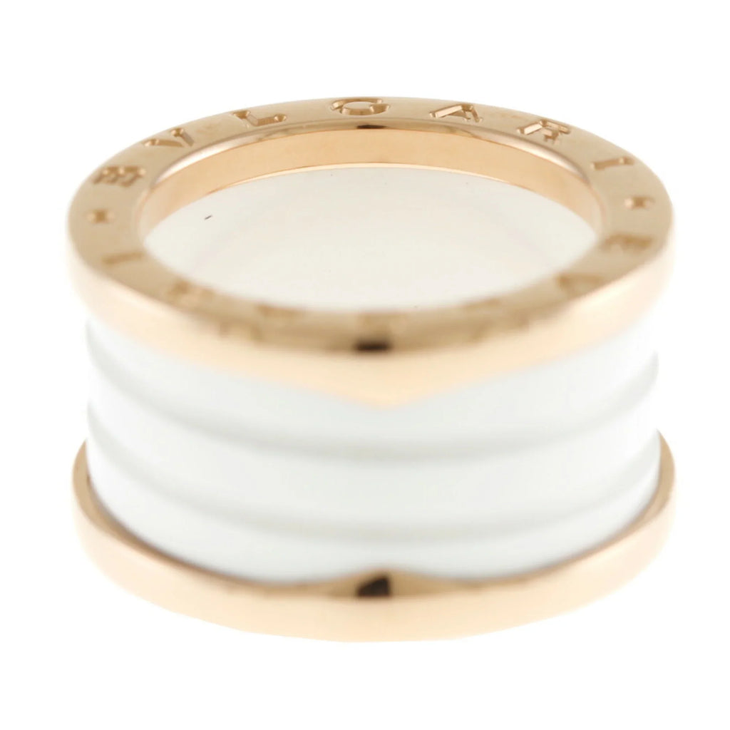 10 B-zero.1 BVLGARI No. Zero (Good) One B Band 18K Ceramic Pre-Owned Women's White Bvlgari 4 Ring
