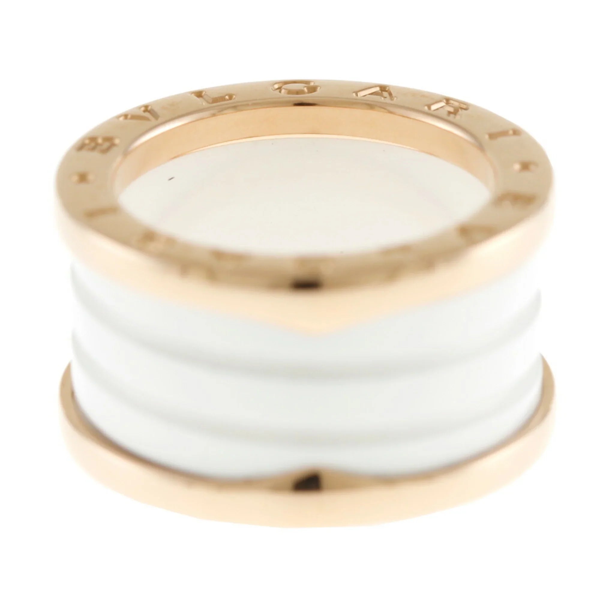 10 B-zero.1 BVLGARI No. Zero (Good) One B Band 18K Ceramic Pre-Owned Women's White Bvlgari 4 Ring