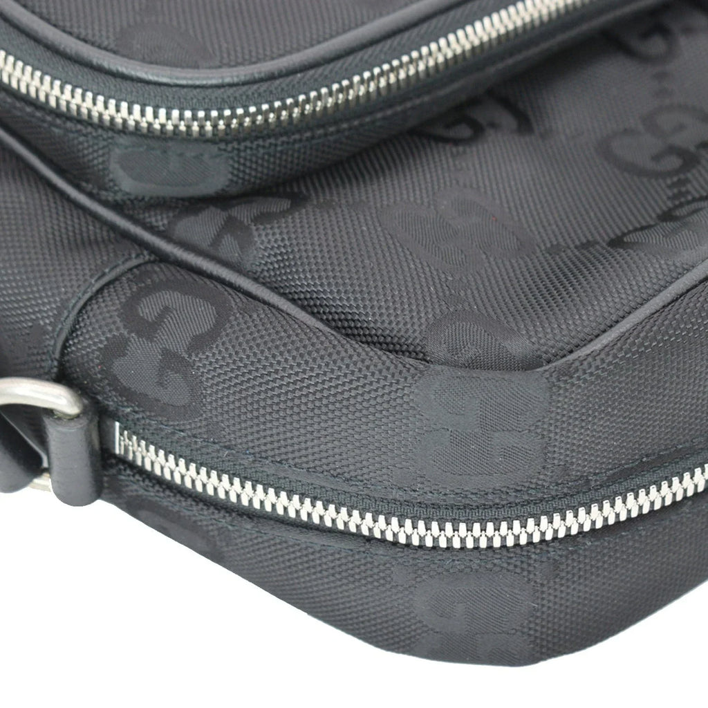 625858 Shoulder Off Monogram Black Nylon Pre-owned The GG Grid Bag GUCCI