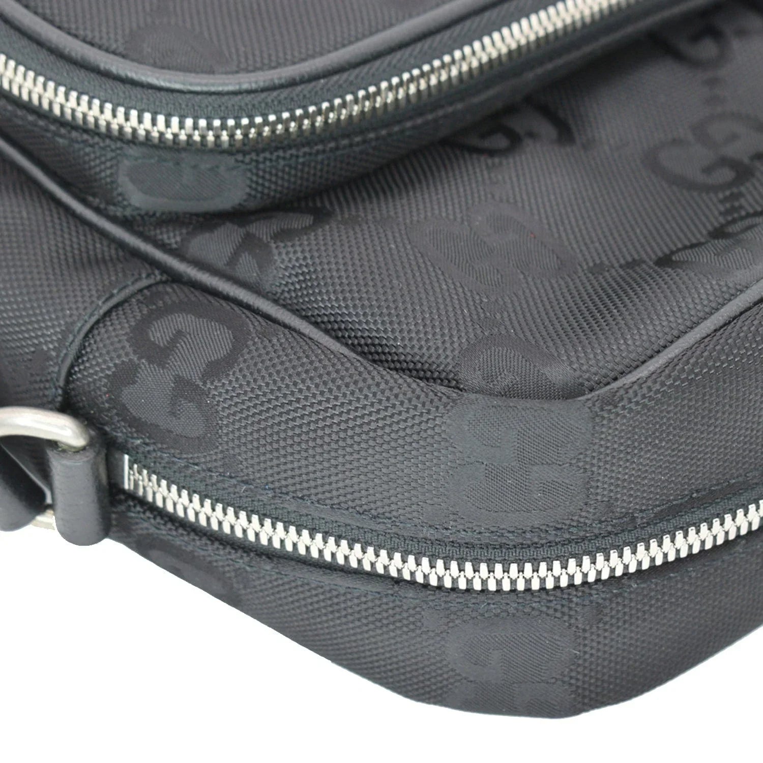 625858 Shoulder Off Monogram Black Nylon Pre-owned The GG Grid Bag GUCCI