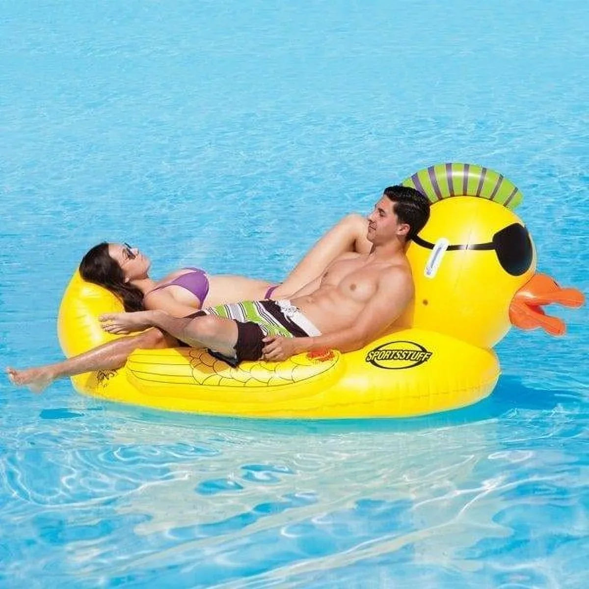Yellow AHPF3019 Punk Duck Inflatable Airhead Float, Pool