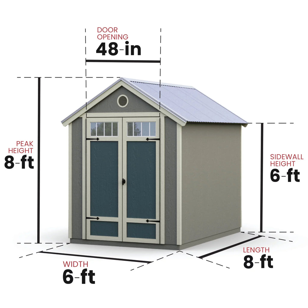 8 x Metal Handy ft. 6 Home ft. Roof Included) Shed (Floor Products with Garden