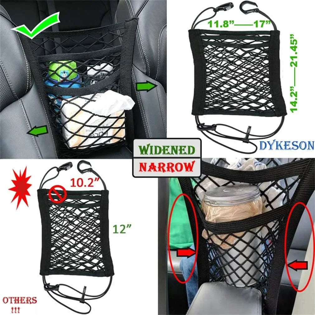Auto Safety SUVs Barrier Cars, 3 Net Organizer and -Easy to Children, Baby Barrier Dog with Storage Stretchable DYKESON Universal Pet Drive Mesh Pets with Layer(M) Bag Car for Install,Safer
