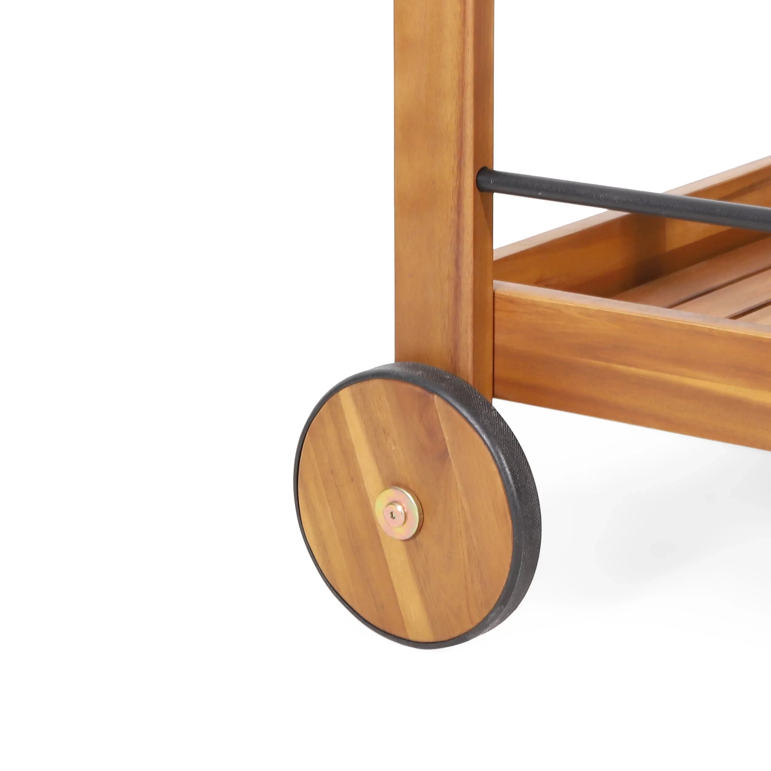 Bonneau 2 Holders, Acacia with Teak GDF Studio and Bottle Wood Bar Outdoor Black Cart Tiered