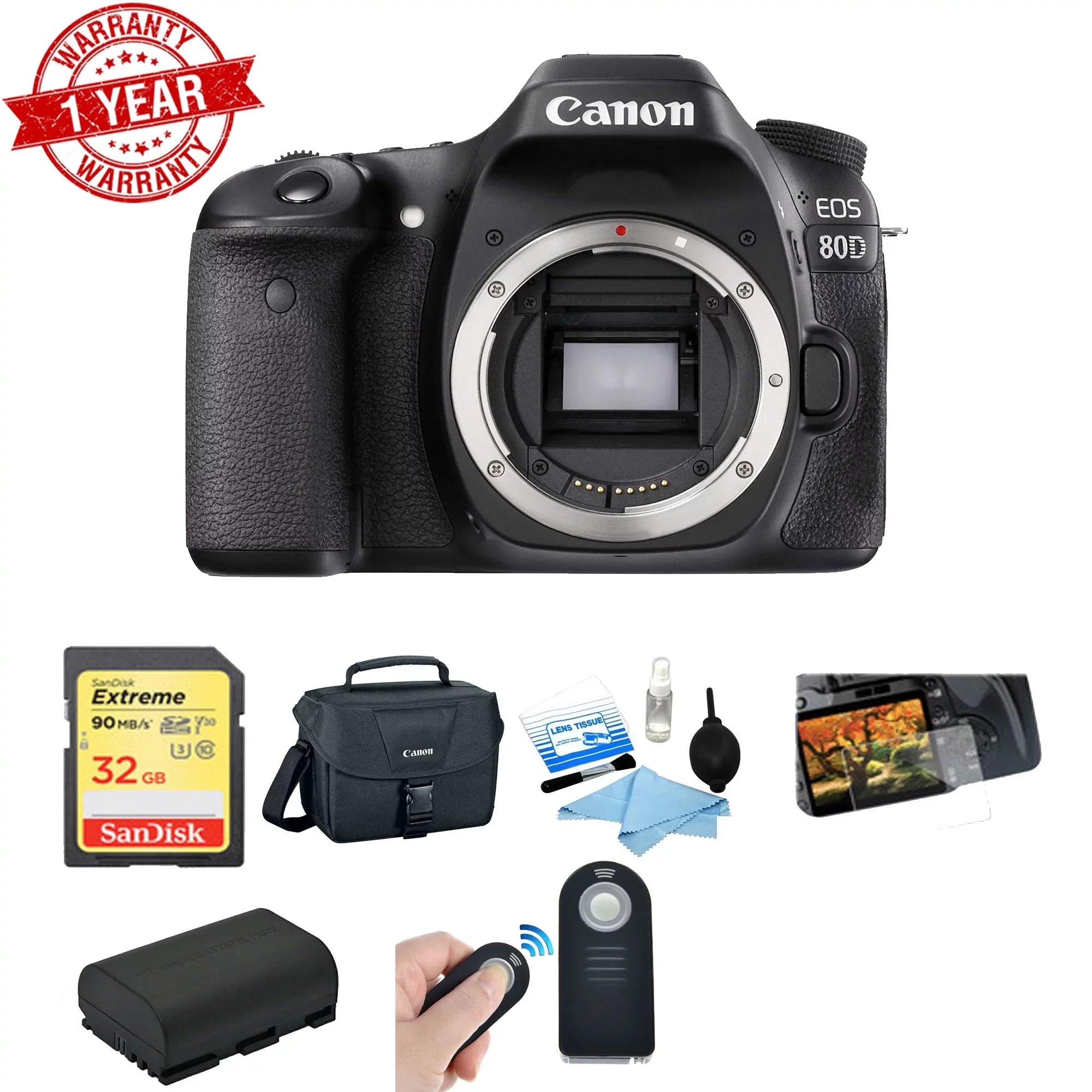Canon Kit Basic DSLR 80D EOS Camera