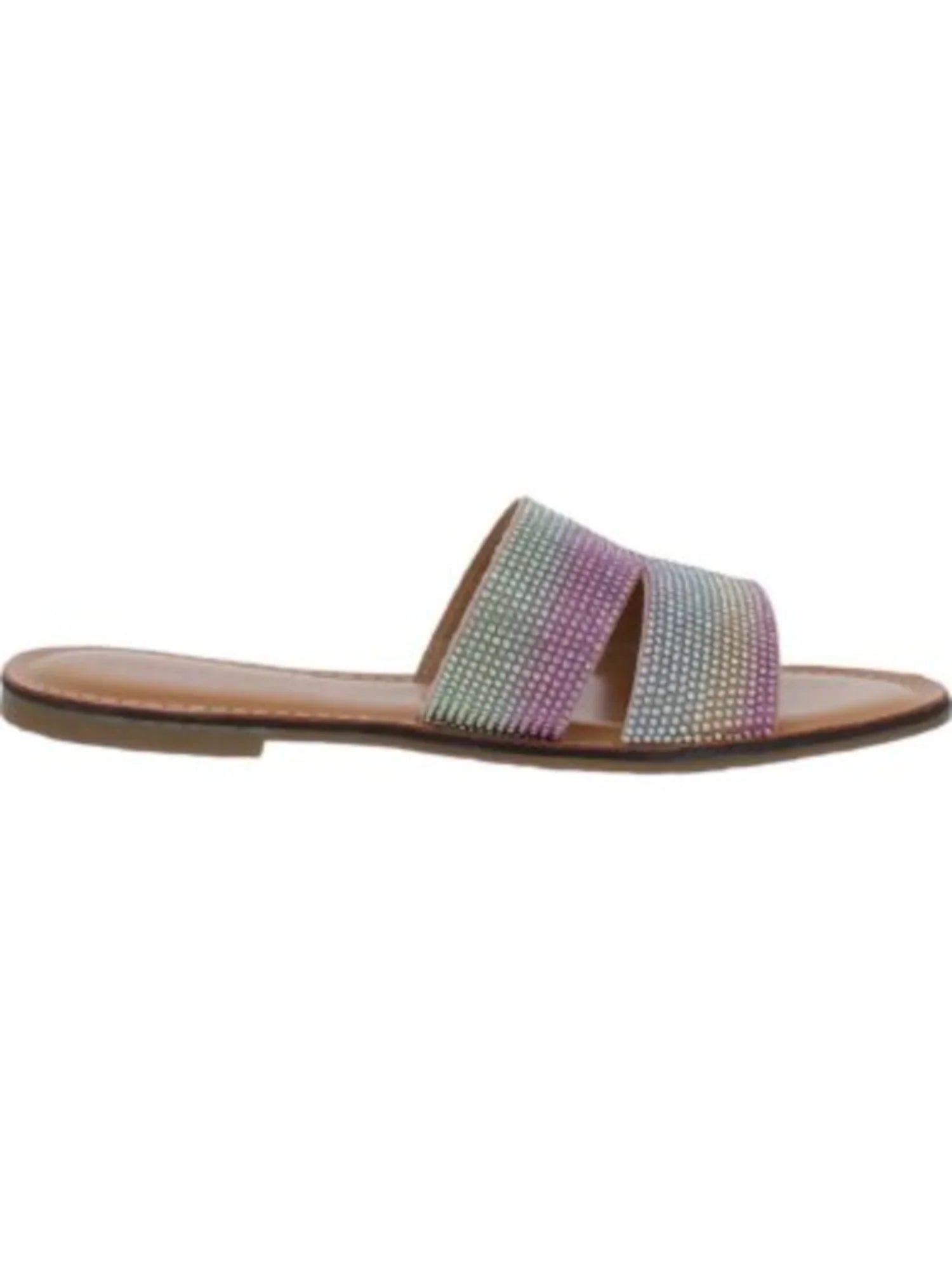 Shoes Berrie 6.5 Camouflage ROCK On Pink Slip Womens Cushioned Toe Slide Round & Sandals CANDY Rhinestone