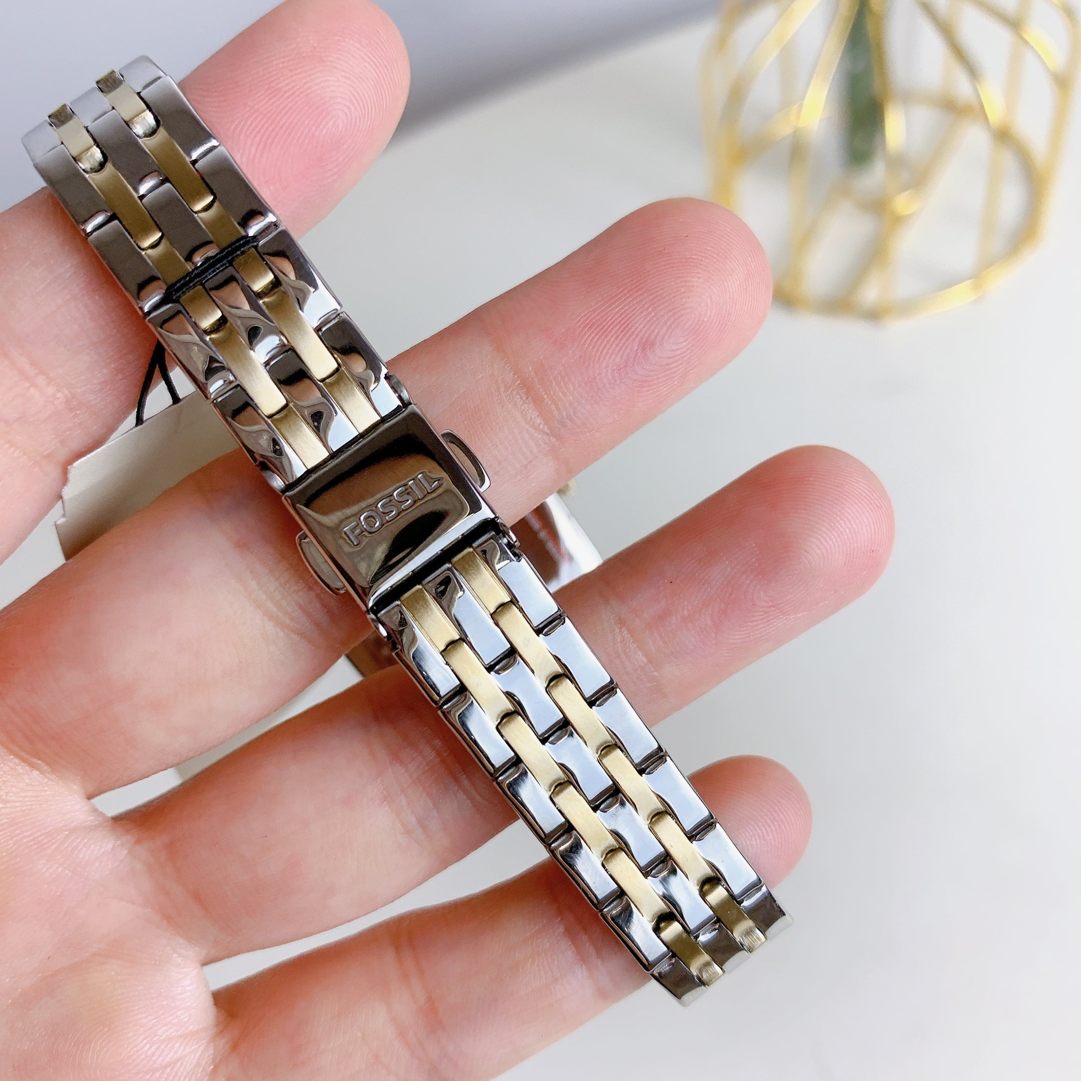 Stainless Fossil Steel BQ3908 Two-Tone Watch Colleen Three-Hand