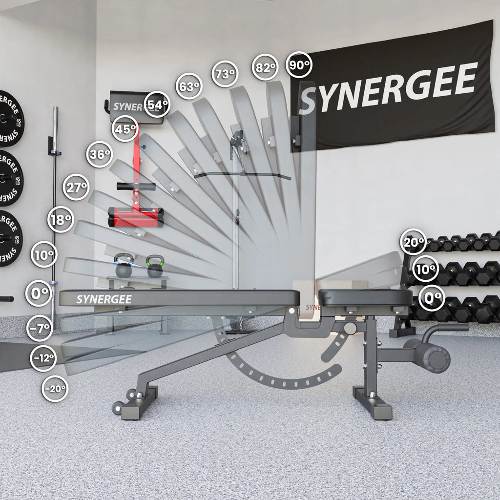 Bench Home & Great Decline & and Synergee Adjustable Bench. Garage Workouts. Weight for for Gym. Exercises Press Commercial, Incline Dumbbell Workout Barbell