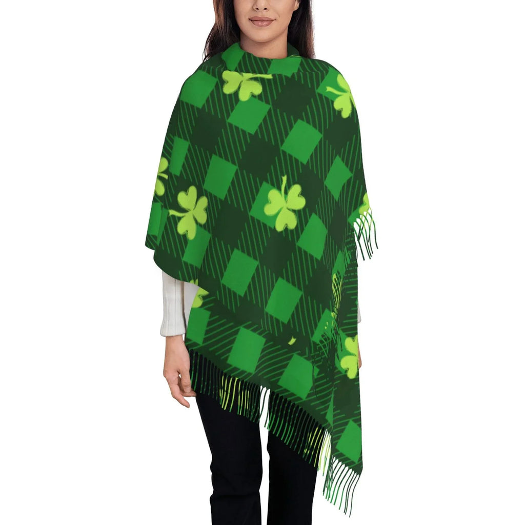 For Elegant Soft Gifts- Winter Large Warm Print Shawl Day5 Scarf Patrick's Bingfone Happy Cashmere Scarves Art St. Feel Women Wrap