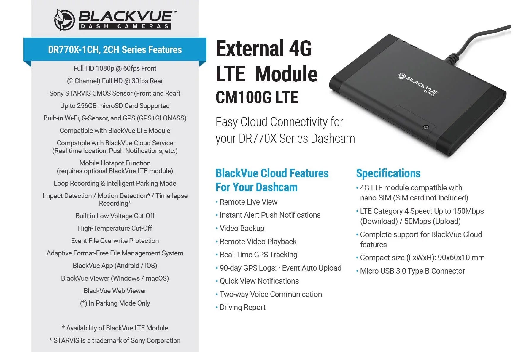 1080p Infrared | & Dash Cloud-Ready DR770X-2CH-IR 60FPS Front Card With + GPS Interior Cam 128GB WiFi BlackVue