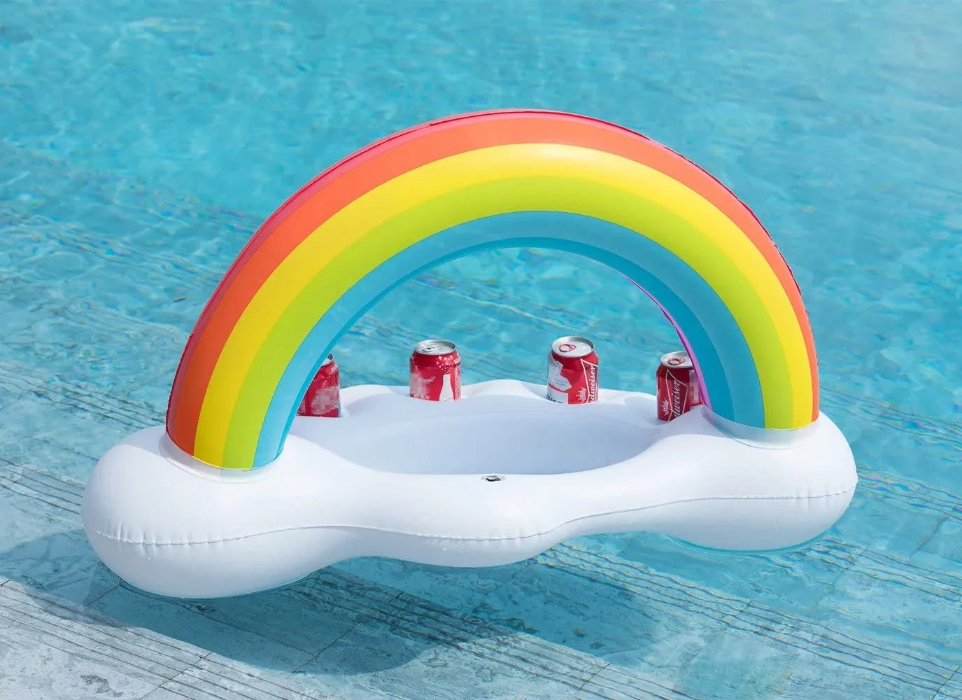 Leisure Rainbow Water Holder Kids Beverage Decorations Drink Adults Bar Fun Toys Cloud Floating Bottle Holder Summer Pool Serving Float Salad Cup Accessories Party Fruit Beach