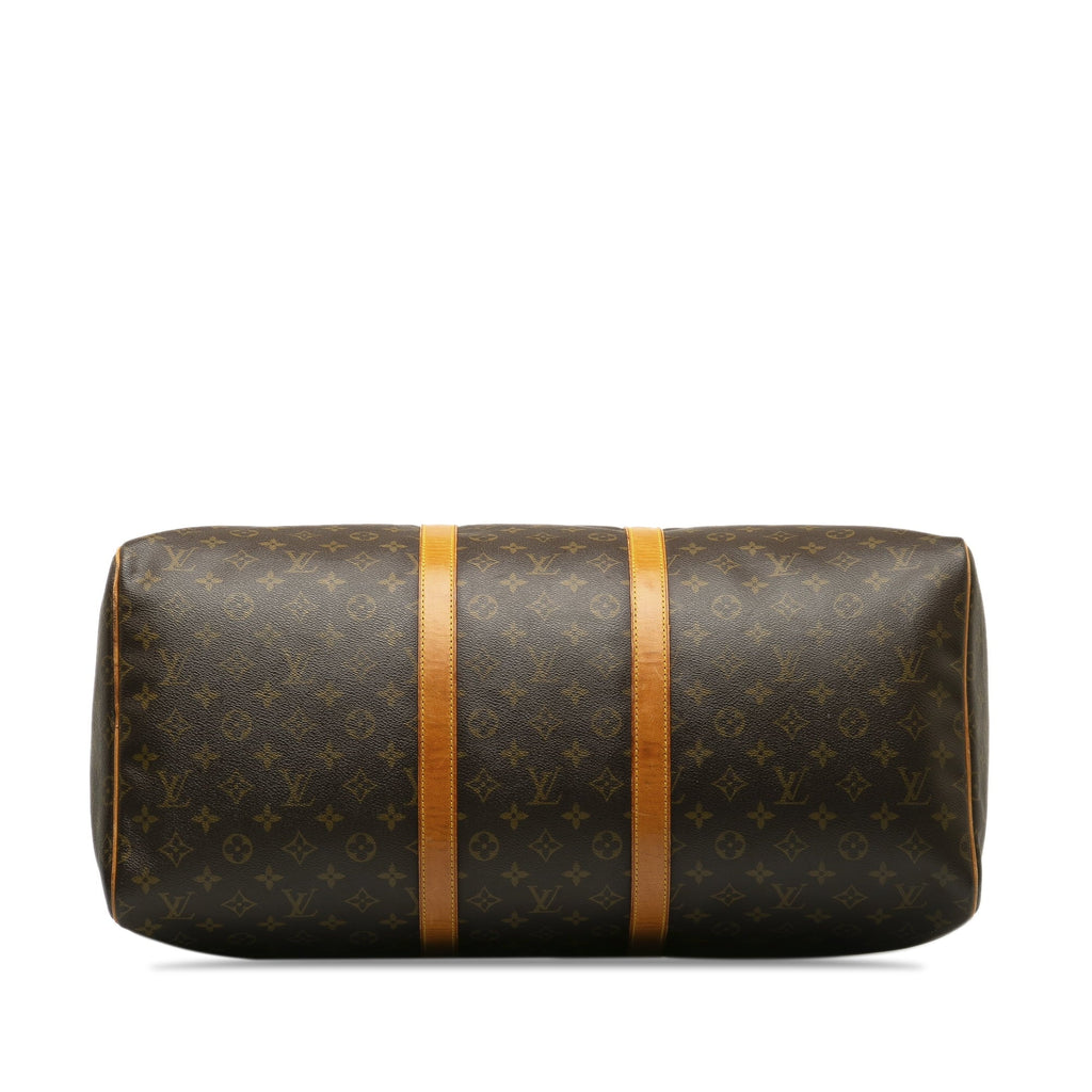 (Fair) Unisex Authenticated Louis Pre-Owned Bag Vuitton Keepall Travel Monogram Canvas Brown 55 WeekenderBag