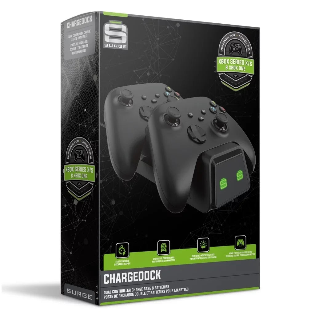 Extra Base Red Wireless with Microfiber S Cloth Powerpack Pulse Cable - with Controller - Series Charge 512GB CHARGEDOCK Microsoft Battery/Charge and Digital Surge Bundle Console Dual Xbox Cleaning