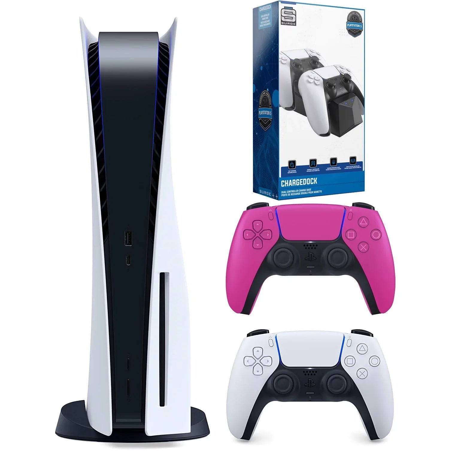 5 Nova Dual PS5 Controller Charging (Sony Station Extra and Disc - with Playstation Version Disc) Sony Bundle Pink
