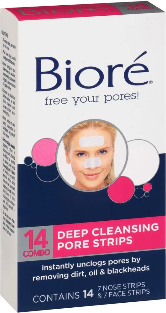 6) Cleansing Pore Combo ea (Pack Pack Face/Nose 14 of Deep Strips Biore
