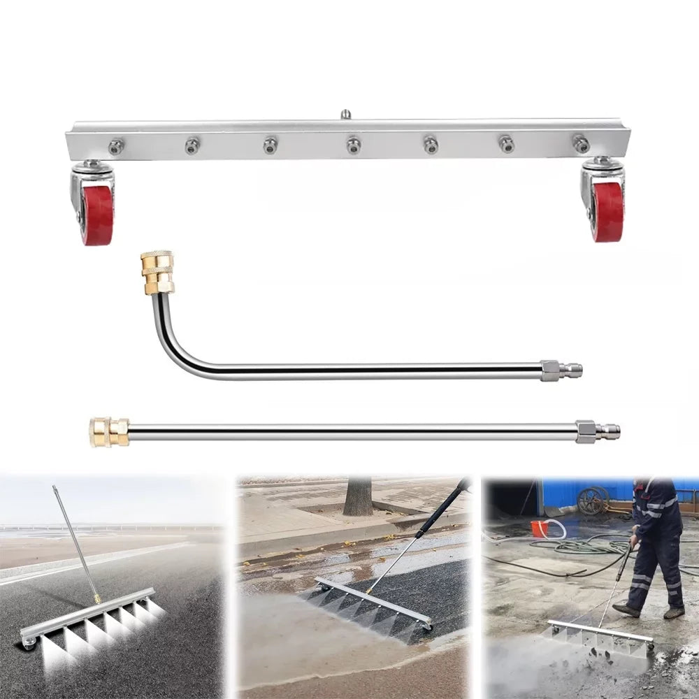 Washer with Surface iMeshbean Cleaner Roof，Floor Broom Cleaning 25.6 Driveway Deck, Inch 7 Water Broom Nozzles Wand for 2 Concrete 4000 Power PSI Pressure Extension and Sweeper Sidewalk