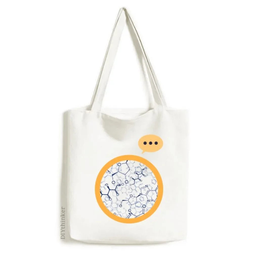 Blue Expression Bag Tote Molecular Checal Shoulder Canvas Sack Structure