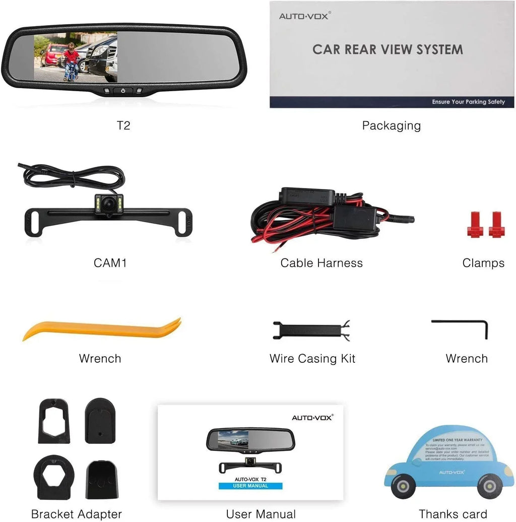 Camera Reverse T2 Look IP68 Camera View Mirror Camera OEM Rear Auto-Vox Monitor Backup