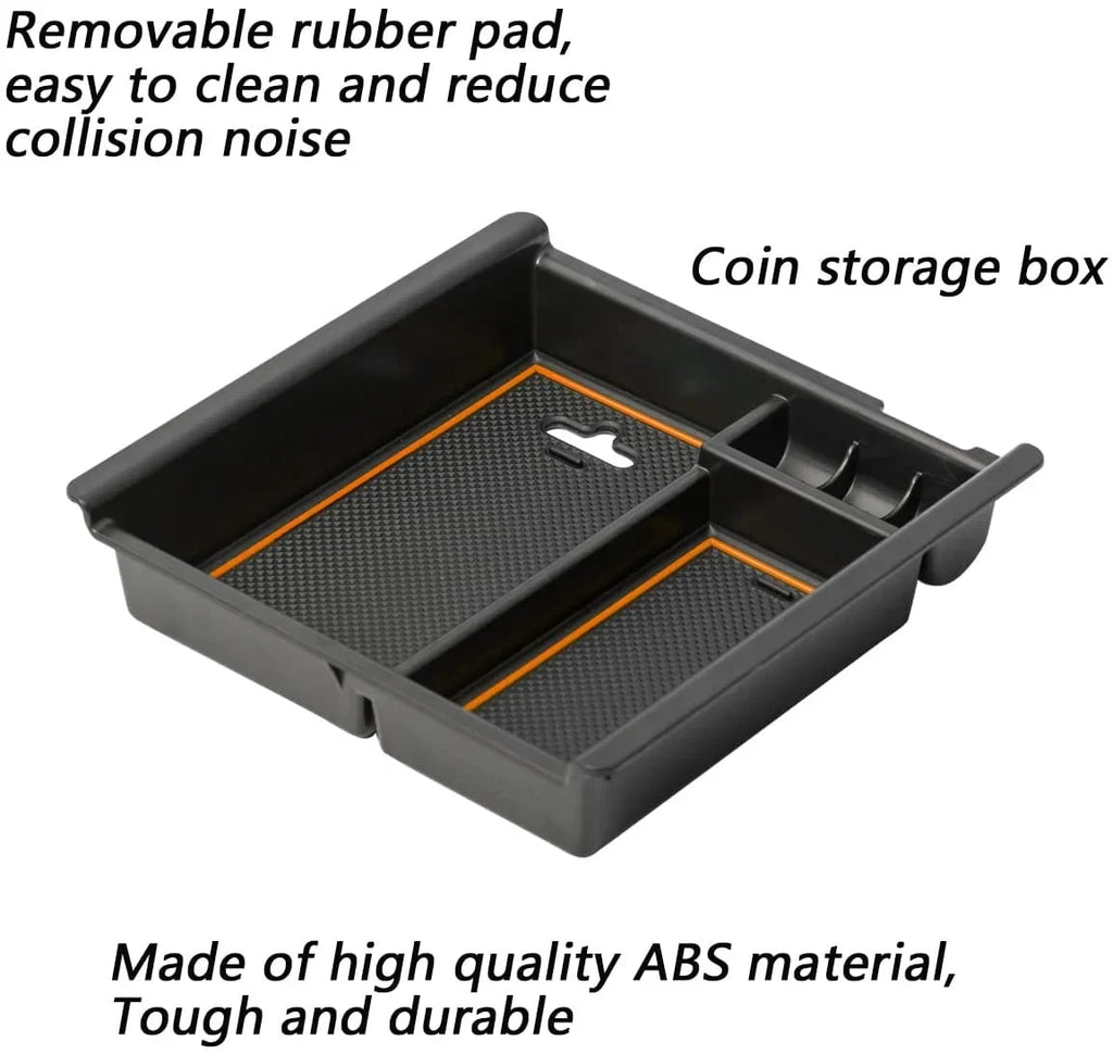 Organizer ABS Insert Console Gen 2022 with EDBETOS 2023 Tray Accessory Center 2020 Trim) 3rd 2021 Toyota Tacoma 2016-2019 Compatible Box Material Armrest (Orange