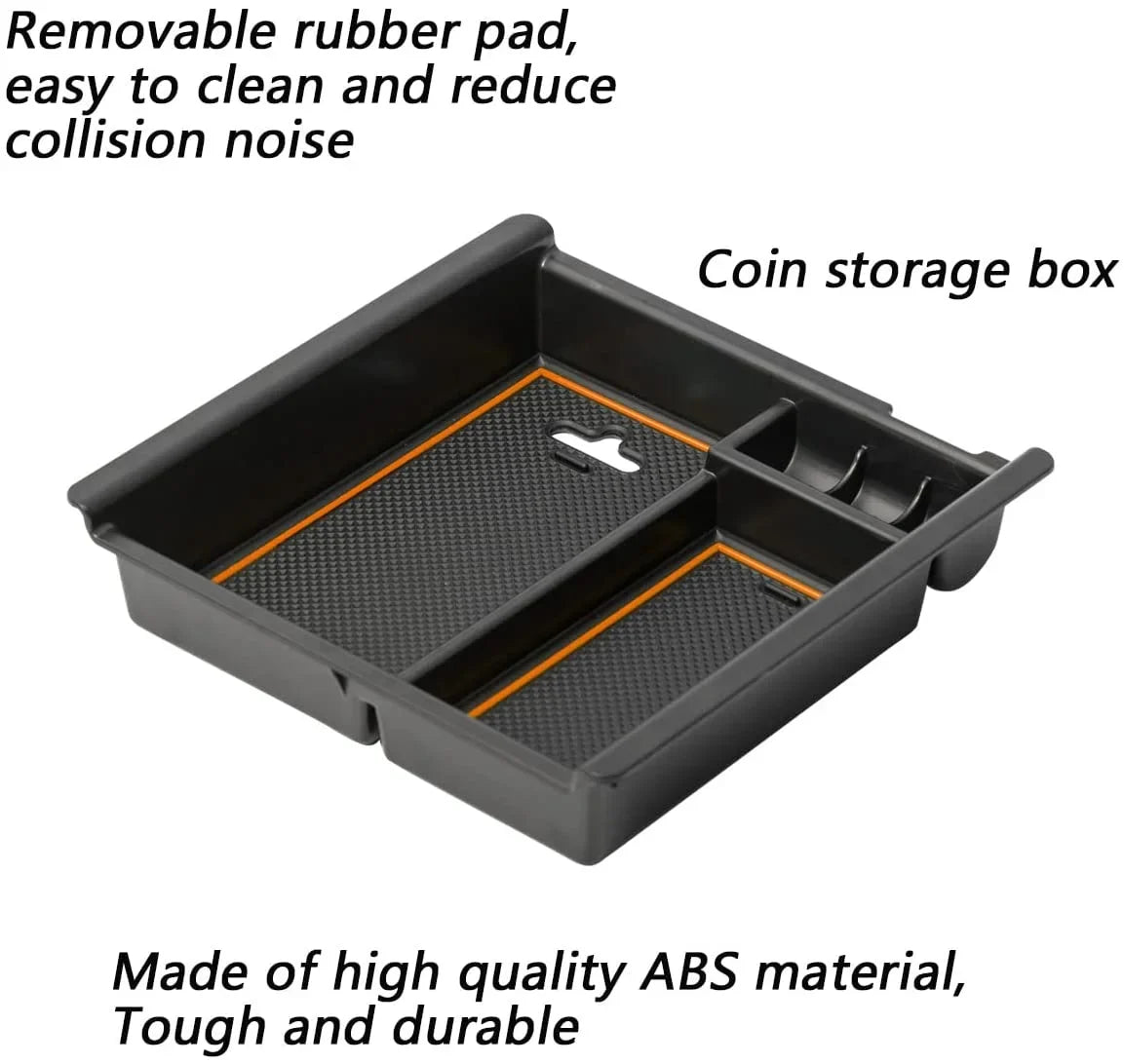 Organizer ABS Insert Console Gen 2022 with EDBETOS 2023 Tray Accessory Center 2020 Trim) 3rd 2021 Toyota Tacoma 2016-2019 Compatible Box Material Armrest (Orange