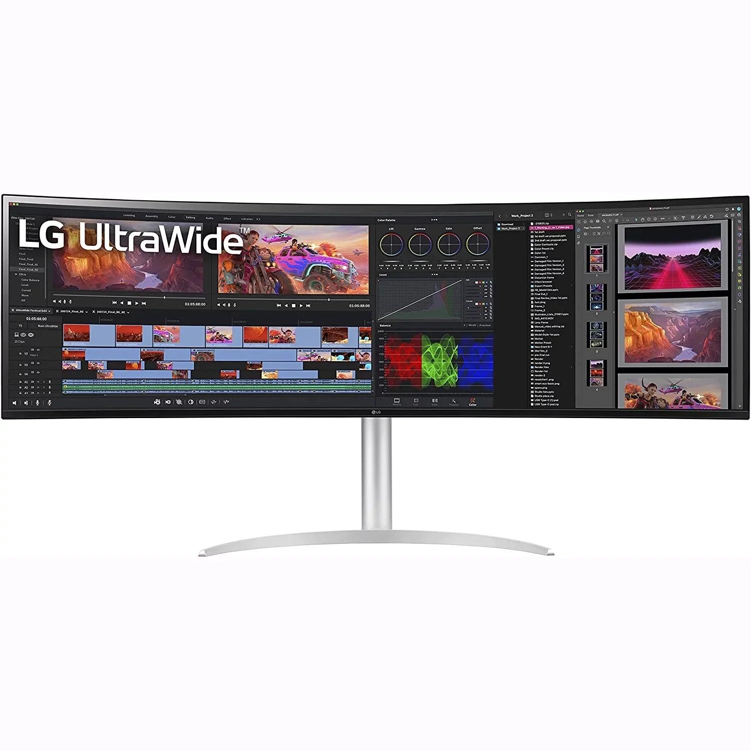 32:9 Tilt/Height/Swivel Monitor, 49WQ95C-W and (5120 Box USB IPS FreeSync G-SYNC LG Premium 49" Compatible Type-C, Open DQHD x Nano AMD Pro, Curved NVIDIA & Adjustable HDMI 2.1 UltraWide 1440)