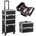 Rolling Makeup Professional 3-in-1 Easyfashion Case, Black Cosmetic