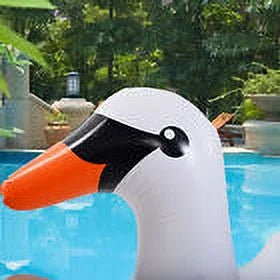 Inflatable Toy - Swimming Rideable Float Kids Style Fun, Pool Swan Raft for Celebrity