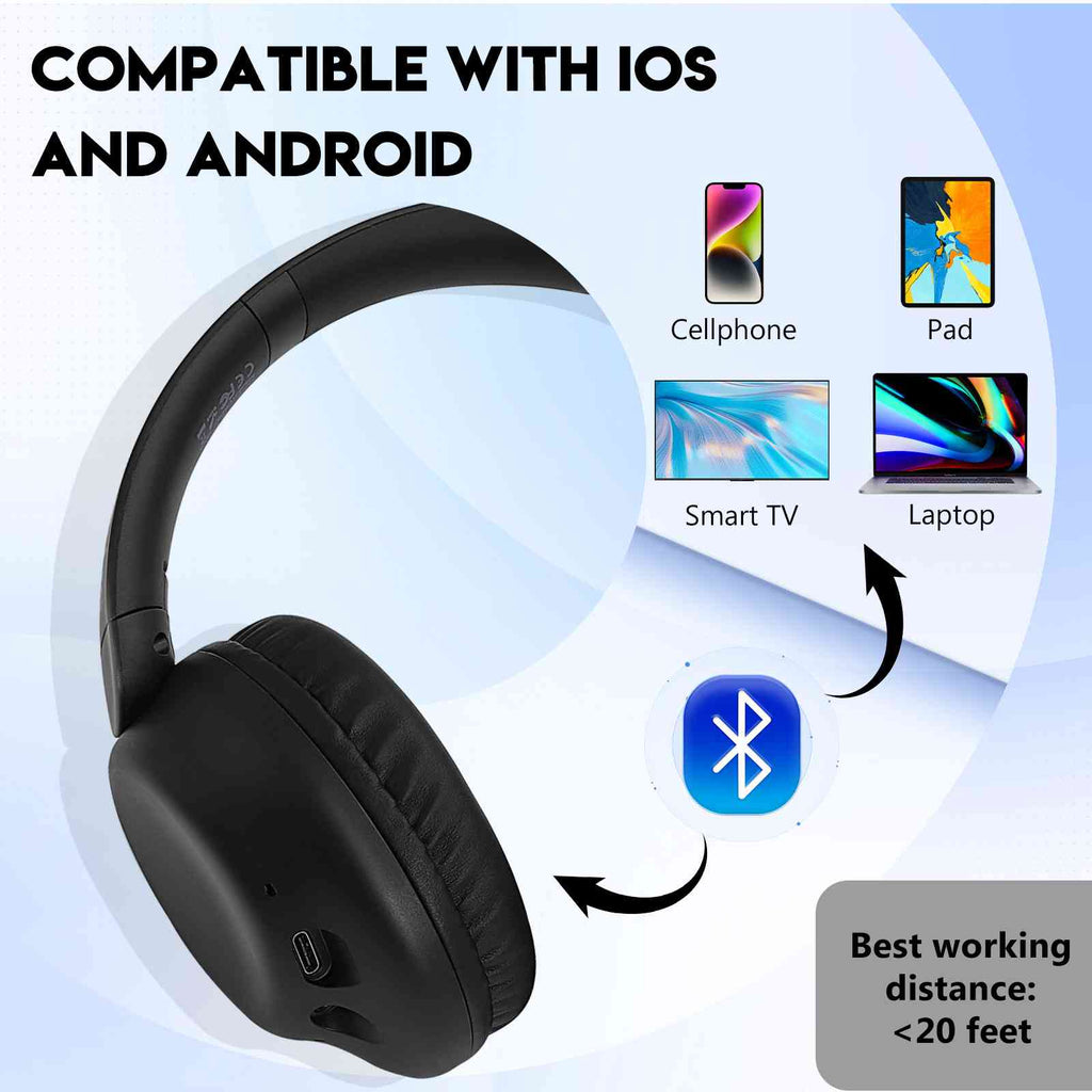 Overhead For 5 Bluetooth – Perfect Comfort (India) UrbanX Infinix with Headphones Black Smart Wireless II Noise-Cancelling, 955