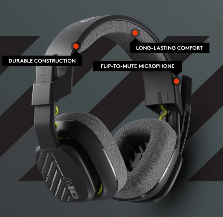 (Black) Headset for (Refurbished) Gen Logitech (Like A10 2 Wired PlayStation/PC New) Astro Restored
