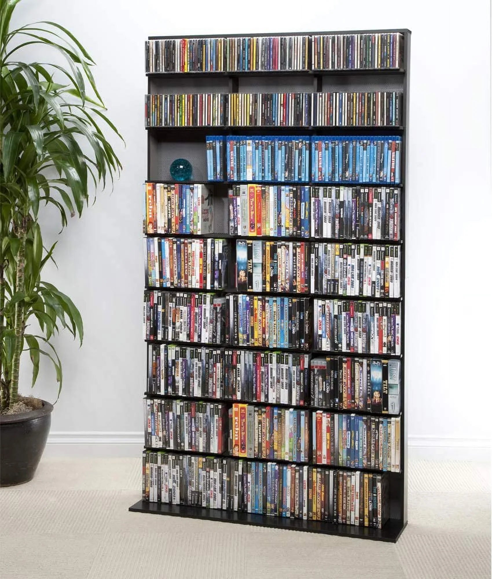 With Games Stores PN35435725 624 - Or s, 9 In Games Fixed 630 Cabinet Large Shelves, Blu-Rays, Storage PS3/PS4 s, Black 531 837 Tower, Media Wii 528