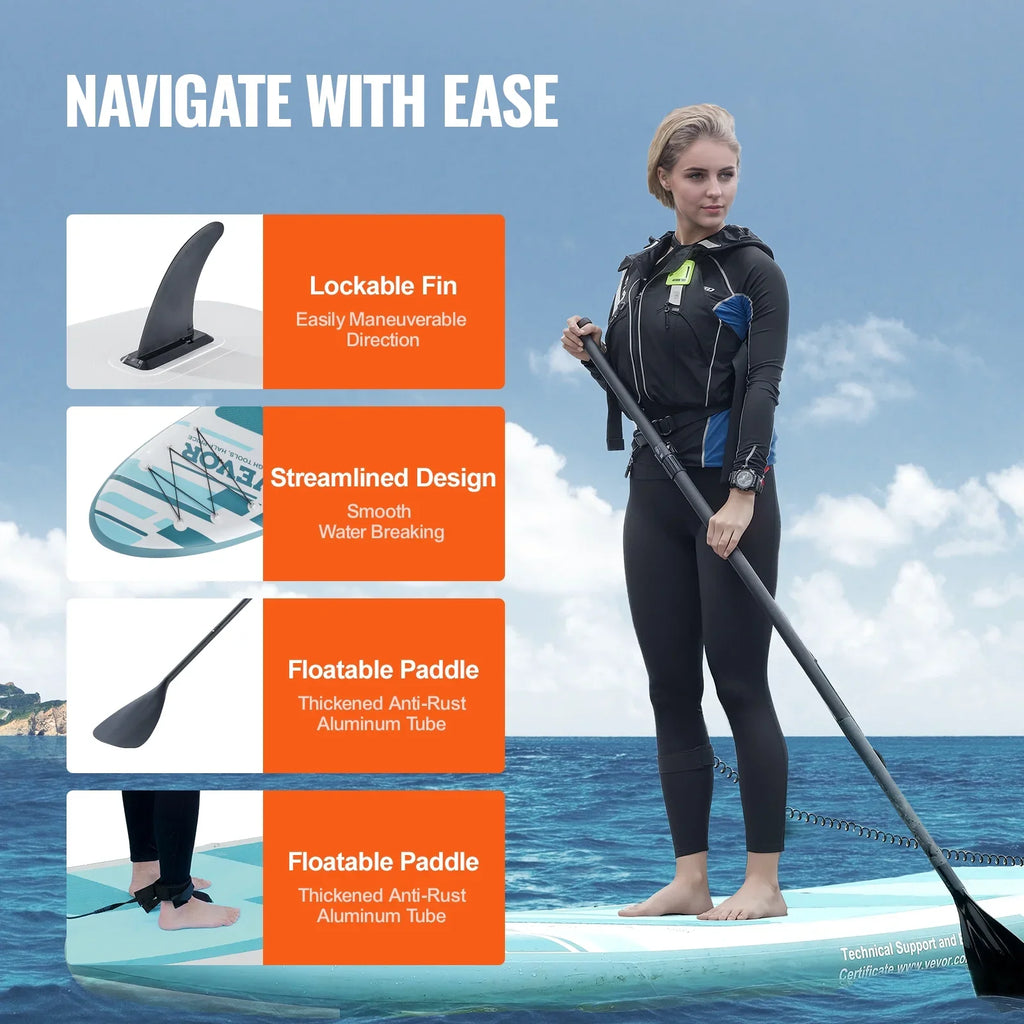 Up Inflatable Board Sup Paddle 11' SKYSHALO with Paddle Board Stand Surf Accessory