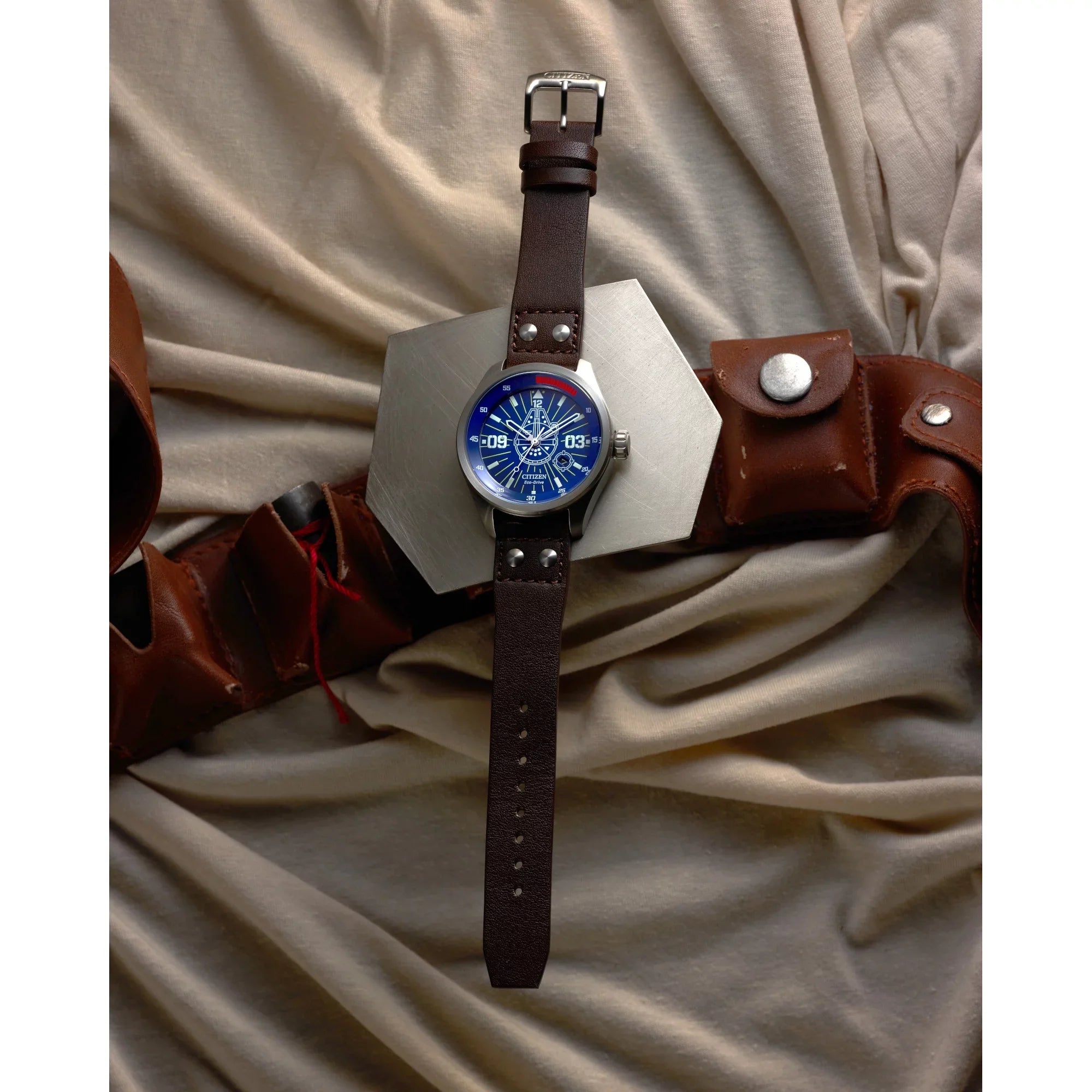 AW5009-03W Wars Solo Citizen Star Han Eco-Drive Watch Strap Men's Leather