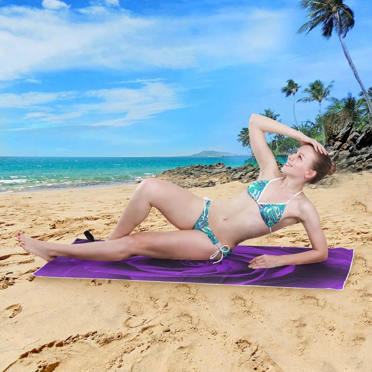 for Camping Purple Oversized Lightweight Holiday（278） Absorbent Super Bestwell Swimming Travel Dry Towels Quick - Compact Towel Beach - Towel Rose