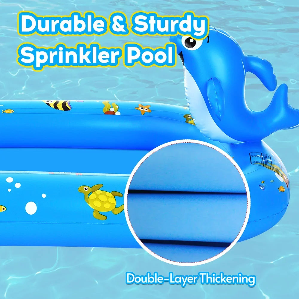for Inflatable - Durable with Pool Sprinkler Swimming Sprinkler Kiddie Pool Large Summer Backyard Kids, Pool for