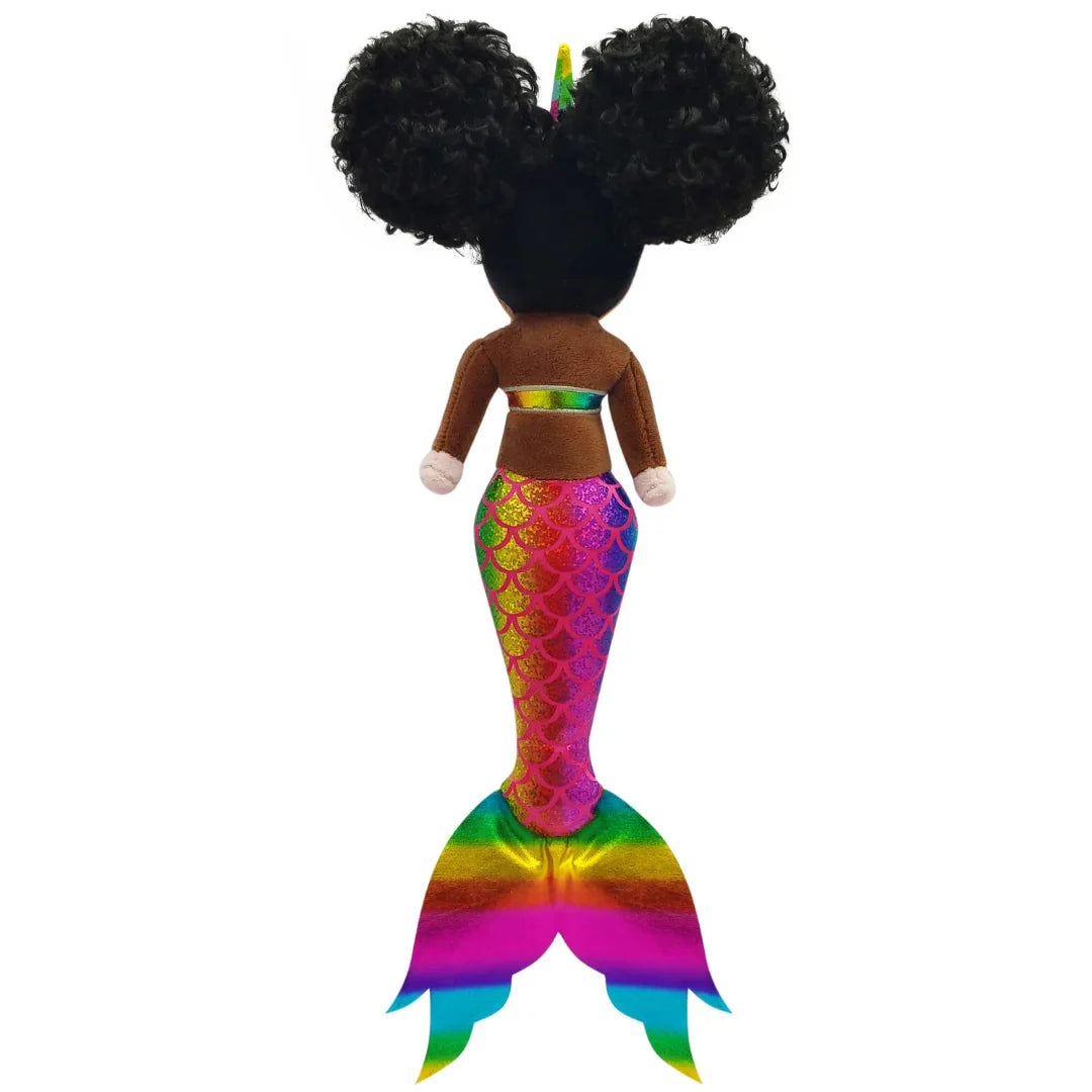 Doll Aaliyah with Matching Iridescent and Unicorn Top 16 Mermaid inch - Tail