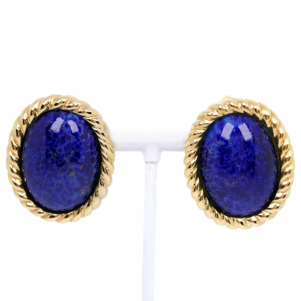 Approx. Made Earrings, Dior Plated, Women's in Pre-Owned Gold Germany, 35.5g, (Good) Christian Blue,