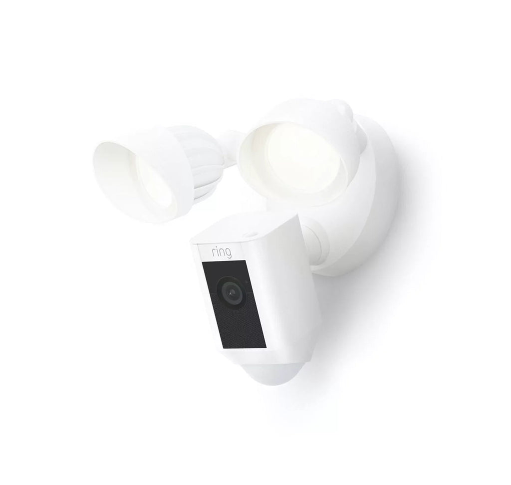 Plus Ring_Floodlight White, Release, IP/Network Cam with Outdoor, Restored Motion HD, 2021 Wired Activated (Refurbished) WiFi,