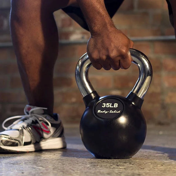 Rubber Pounds Coat Chrome Body-Solid 5-80 Kettlebells (75)