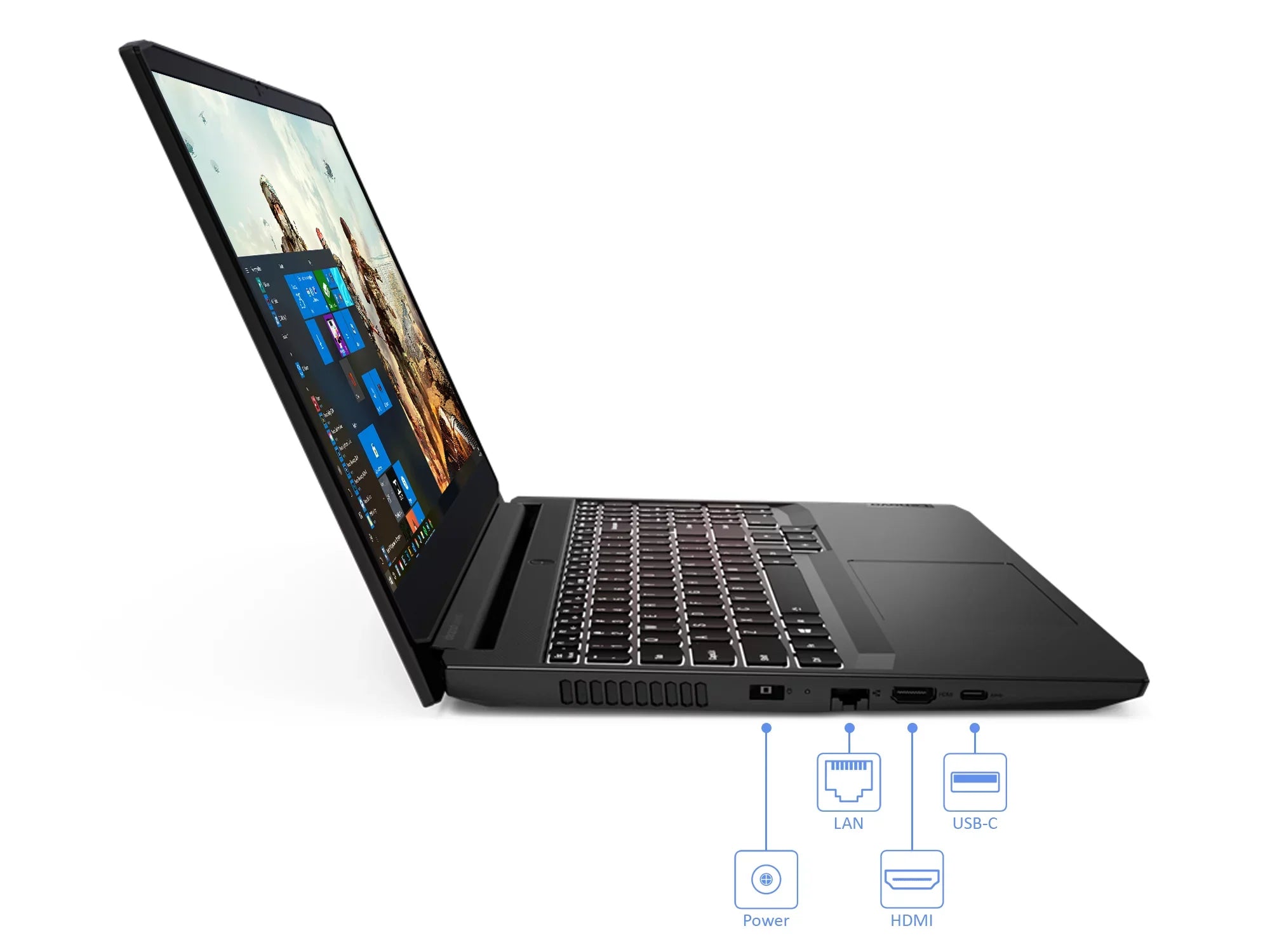 RAM, 3i + NVIDIA Gaming 120Hz Upto (82K10003US) GeForce 3050 10 RTX 8GB IdeaPad 256GB Windows 4.8GHz, i7-11370H Home Ti, Laptop, HDD, 1TB HDMI, NVMe Core Display, Intel FHD 15.6" SSD Lenovo